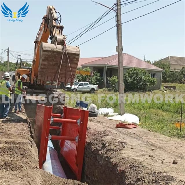 Boîte de tranchée en acier de haute qualité utilisée dans l'excavation de fossés