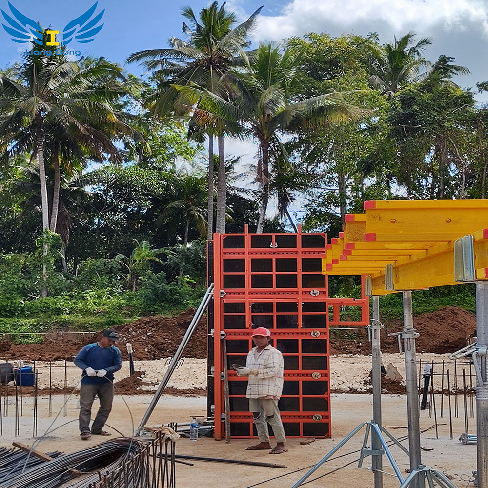 Coffrage à ossature d'acier 65 réutilisable personnalisé pour murs et colonnes en béton